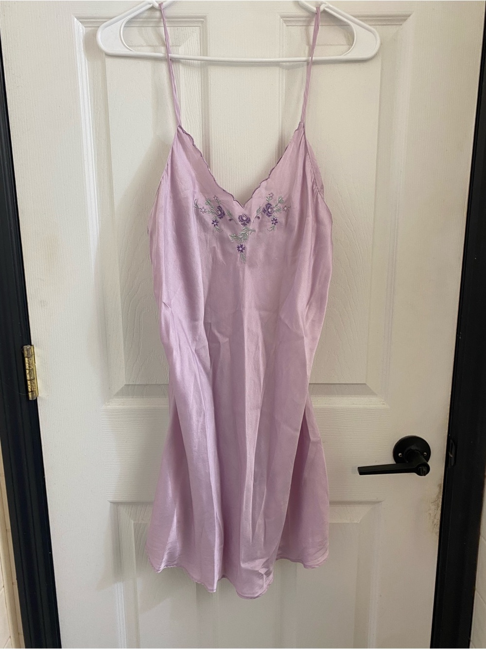 FYC for Lord and Taylor Vintage Pink 100% silk slip dress with floral embroidery